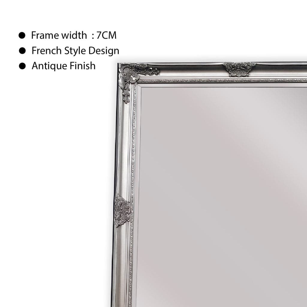 French Provincial Ornate Mirror - Antique Silver - Small 80cm x 110cm - V292-MIRR-FRN012 French Provincial Ornate Mirror - Antique Silver - Small 80cm x 110cm - Image 3