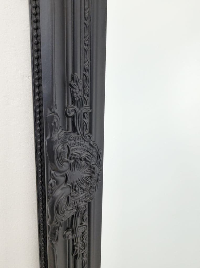 French Provincial Ornate Mirror - Black - Small 80cm x 110cm - V292-MIRR-FRN015 French Provincial Ornate Mirror - Black - Small 80cm x 110cm - Image 4