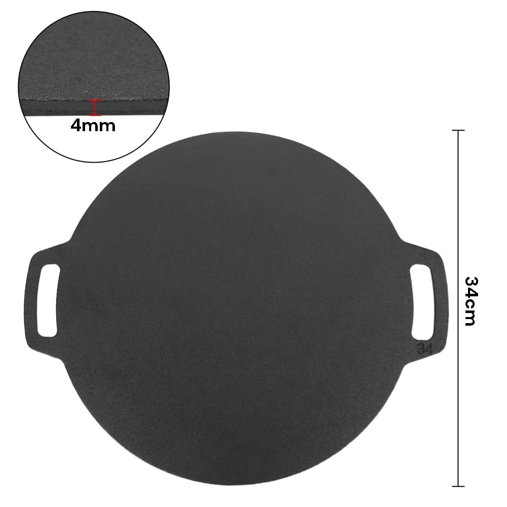 34cm Seasoned Cast Iron Induction Crepes Pan Baking Pancake Tool Pizza Bakeware - V324-CS2-FLATPAN-34CM 34cm Seasoned Cast Iron Induction Crepes Pan Baking Pancake Tool Pizza Bakeware - Image 6