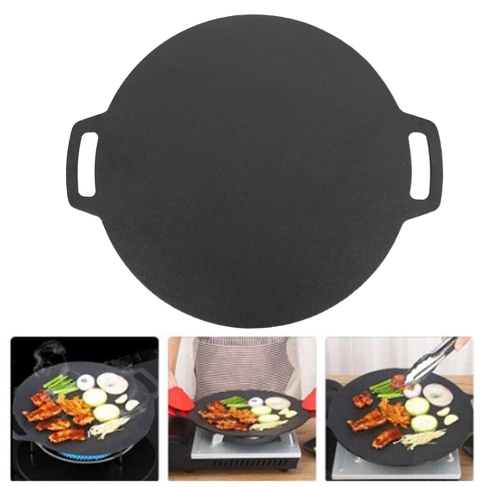 34cm Seasoned Cast Iron Induction Crepes Pan Baking Pancake Tool Pizza Bakeware - V324-CS2-FLATPAN-34CM 34cm Seasoned Cast Iron Induction Crepes Pan Baking Pancake Tool Pizza Bakeware - Image 8