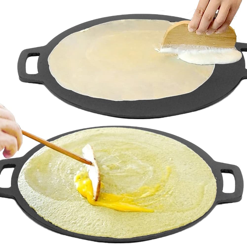 34cm Seasoned Cast Iron Induction Crepes Pan Baking Pancake Tool Pizza Bakeware - V324-CS2-FLATPAN-34CM 34cm Seasoned Cast Iron Induction Crepes Pan Baking Pancake Tool Pizza Bakeware - Image 10