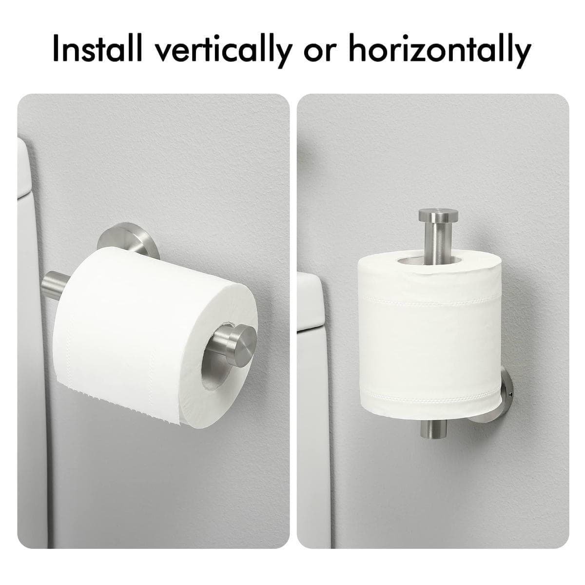 Toilet Paper Holder Bathroom Paper Roll Holder Roll Holder brushed Silver Wall Mount 304 - V324-HO-TPHOLD-DKSI V324 HO TPHOLD DKSI 150870 01
