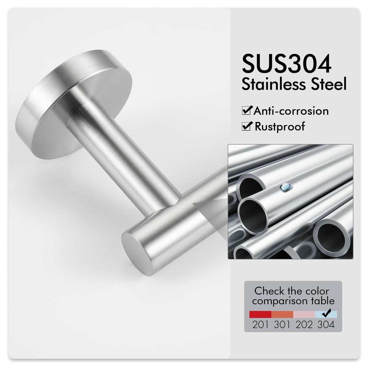 Toilet Paper Holder Bathroom Paper Roll Holder Roll Holder brushed Silver Wall Mount 304 - V324-HO-TPHOLD-DKSI V324 HO TPHOLD DKSI 150870 05