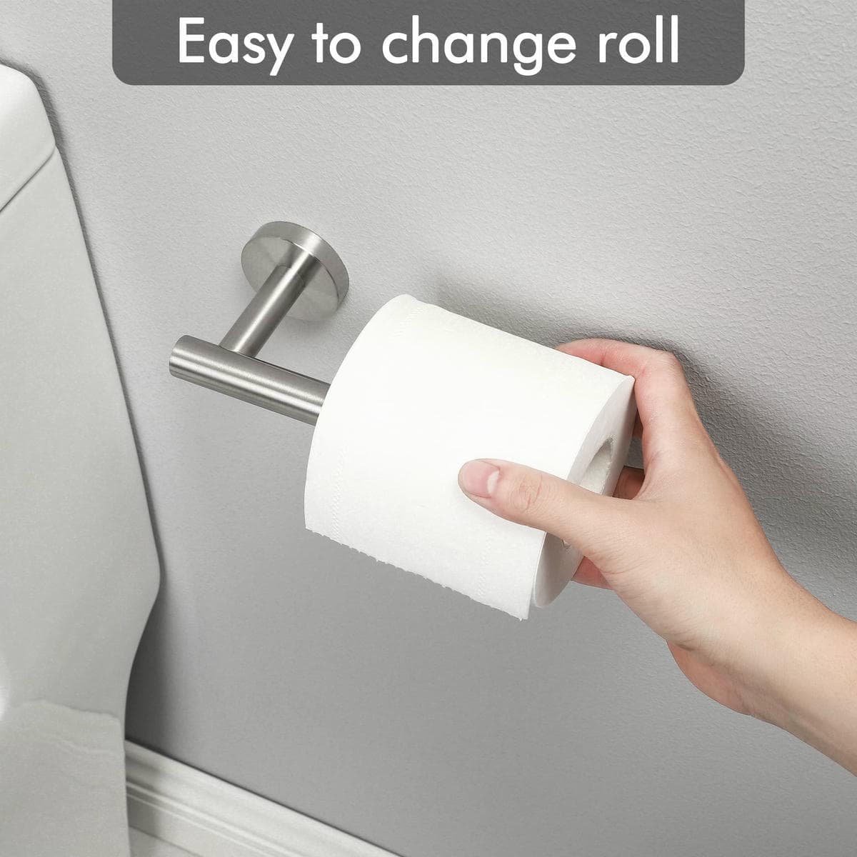 Toilet Paper Holder Bathroom Paper Roll Holder Roll Holder brushed Silver Wall Mount 304 - V324-HO-TPHOLD-DKSI V324 HO TPHOLD DKSI 150870 06