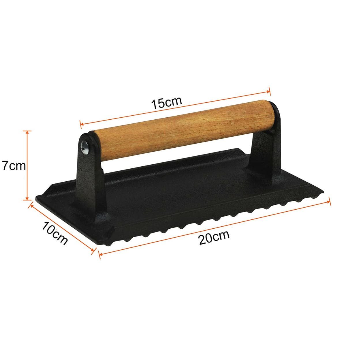 Heavy Duty Round / Rectangle Cast Iron Grill Burger Press Pre-Seasoned Steak Griddle BBQ Grilling - V324-TSD-BBPRESSET V324 TSD BBPRESSET 151068 01