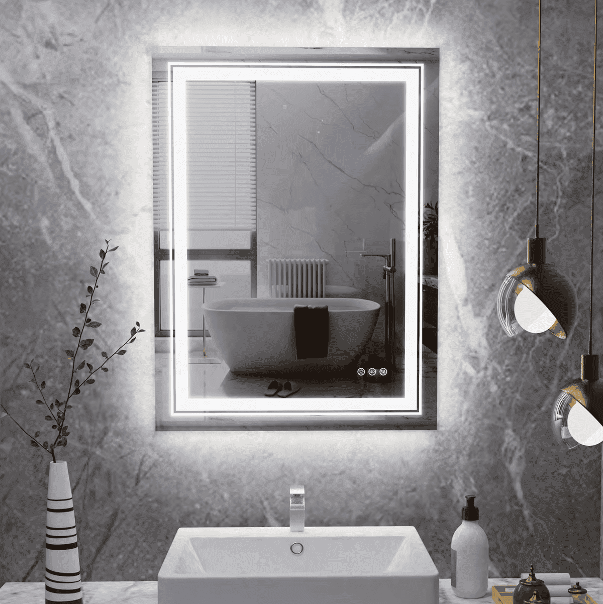 Interior Ave - 60 x 80cm Rectangle Frameless LED Bathroom Mirror - V355-IA-RWM-8060 V355 IA RWM 8060 177177 01