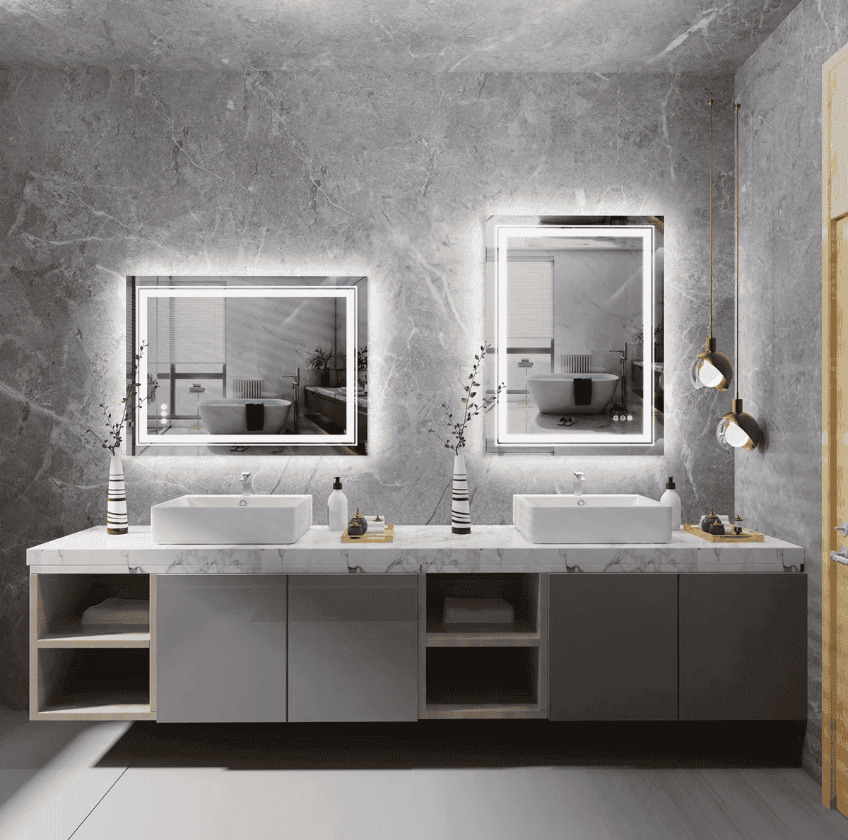 Interior Ave - 60 x 80cm Rectangle Frameless LED Bathroom Mirror - V355-IA-RWM-8060 V355 IA RWM 8060 177177 03