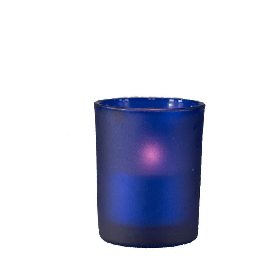 40 Pack Blue Frosted Glass Votive Tealight Candle Holders House Party Centerpiece Xmas Wedding Decor Glass Candlestick Party Decorations Bridal Baby Shower Event - V382-BLUFHX40 V382 BLUFHX40 202503121011 00