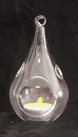 4 Pack of Hanging Clear Glass Tealight Candle Holder Tear Drop Pear Hour Glass Shape - 20cm High Terrarium Plant Mini Garden Holder Decoration Craft Gift - V382-TRDRPLGEX4 4 Pack of Hanging Clear Glass Tealight Candle Holder Tear Drop Pear Hour Glass Shape - 20cm High Terrarium Plant Mini Garden Holder Decoration Craft Gift - Image 2