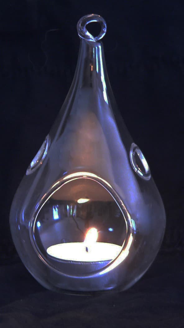 4 Pack of Hanging Clear Glass Tealight Candle Holder Tear Drop Pear Hour Glass Shape - 20cm High Terrarium Plant Mini Garden Holder Decoration Craft Gift - V382-TRDRPLGEX4 4 Pack of Hanging Clear Glass Tealight Candle Holder Tear Drop Pear Hour Glass Shape - 20cm High Terrarium Plant Mini Garden Holder Decoration Craft Gift - Image 3
