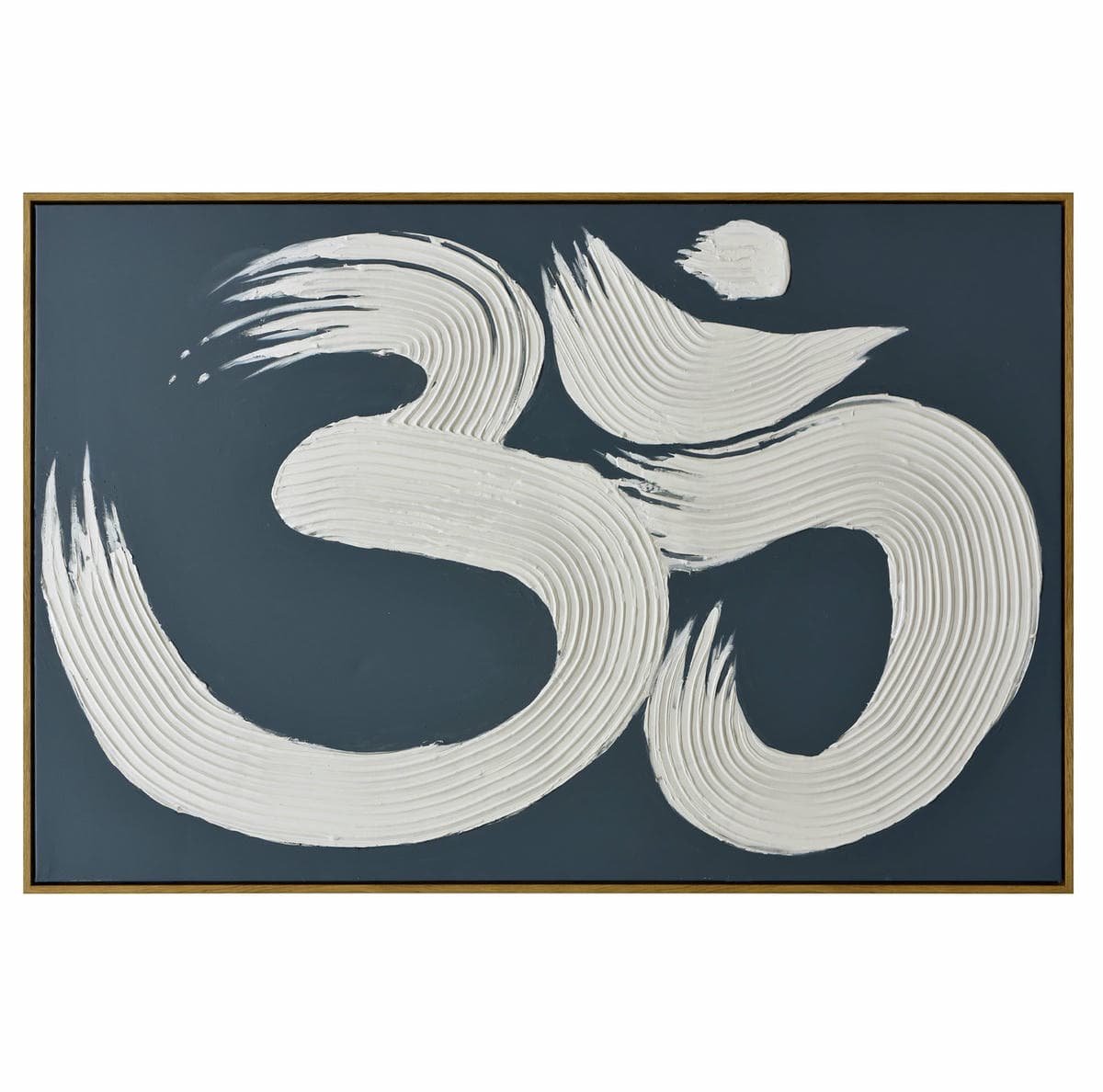 120X80cm Modern Mantra: Echoes of AUM Dark Wood Framed Hand Painted Canvas Wall Art - V411-SOK-HMTWF-1-22081ND 120X80cm Modern Mantra: Echoes of AUM Dark Wood Framed Hand Painted Canvas Wall Art