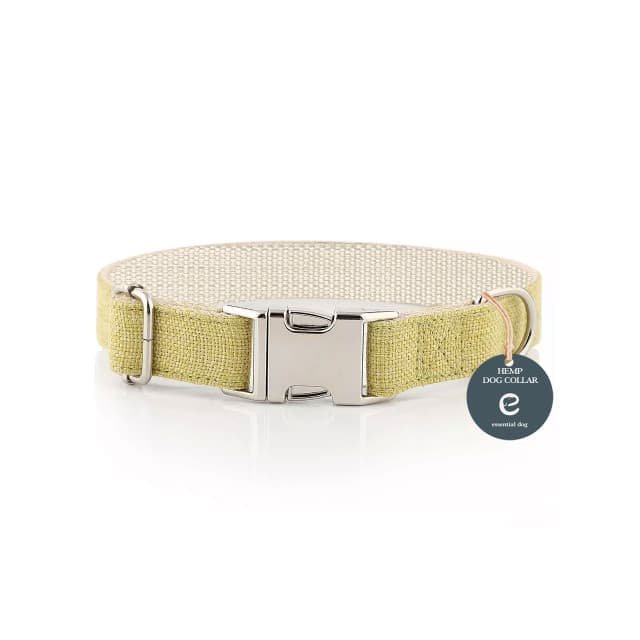 Natural Hemp & Cotton Dog Collar (Grass Green) - V422-HC-G-L Natural Hemp & Cotton Dog Collar (Grass Green) - Image 4