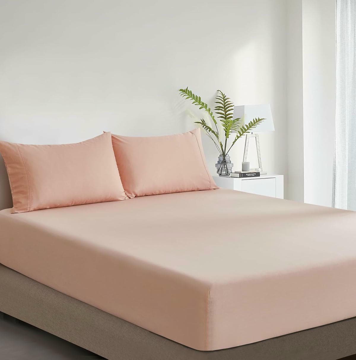 100% Vintage Washed Cotton Fitted Sheet Combo Set – 100% Natural Cotton, Ultra Soft & Breathable – Includes Fitted Sheet & Pillowcases – Machine Washable (Pink, Single) - V439-AFSETWASHP V439 AFSETWASHP 202507150925 01