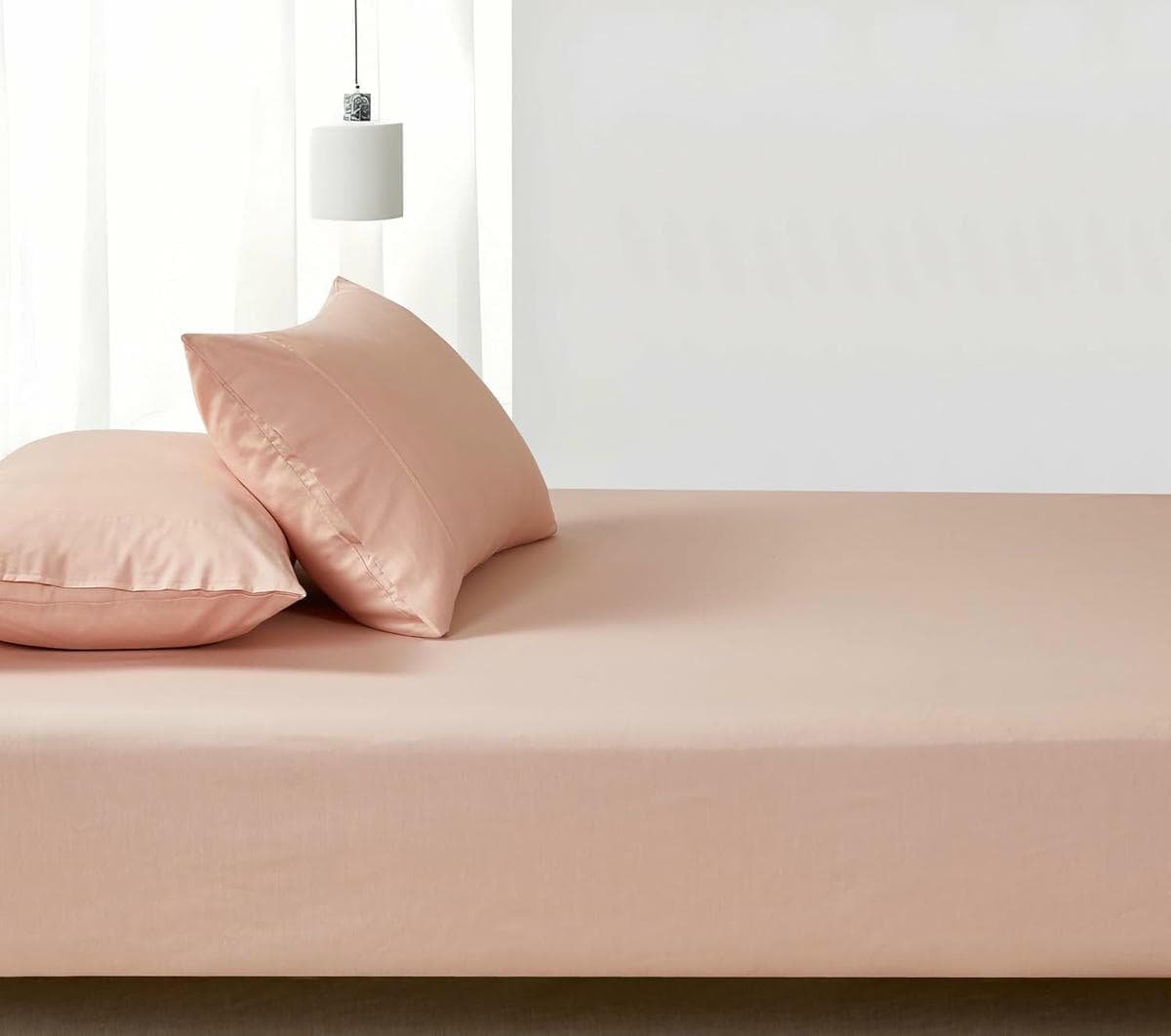 100% Vintage Washed Cotton Fitted Sheet Combo Set – 100% Natural Cotton, Ultra Soft & Breathable – Includes Fitted Sheet & Pillowcases – Machine Washable (Pink, Single) - V439-AFSETWASHP V439 AFSETWASHP 202507150925 03