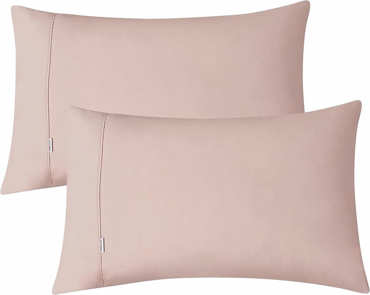 100% Vintage Washed Cotton Fitted Sheet Combo Set – 100% Natural Cotton, Ultra Soft & Breathable – Includes Fitted Sheet & Pillowcases – Machine Washable (Pink, Single) - V439-AFSETWASHP V439 AFSETWASHP 202507150925 05