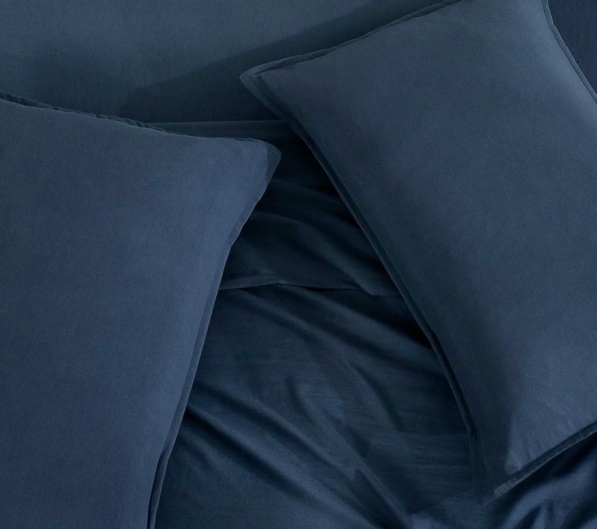 Vintage Washed Microfibre Quilt Cover Set (2Pcs) - Navy - Single Size - V439-AQSNAVYWM V439 AQSNAVYWM 191148 04