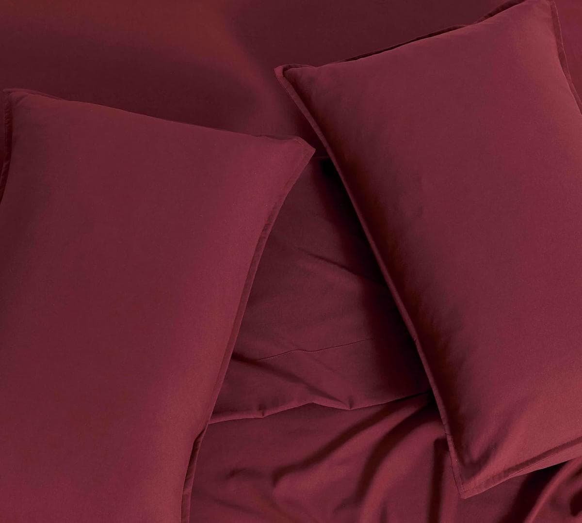 Vintage Washed Microfibre Sheet Set (Burgundy, Double) - V439-BSSTBURGUNDYWM V439 BSSTBURGUNDYWM 218355 05