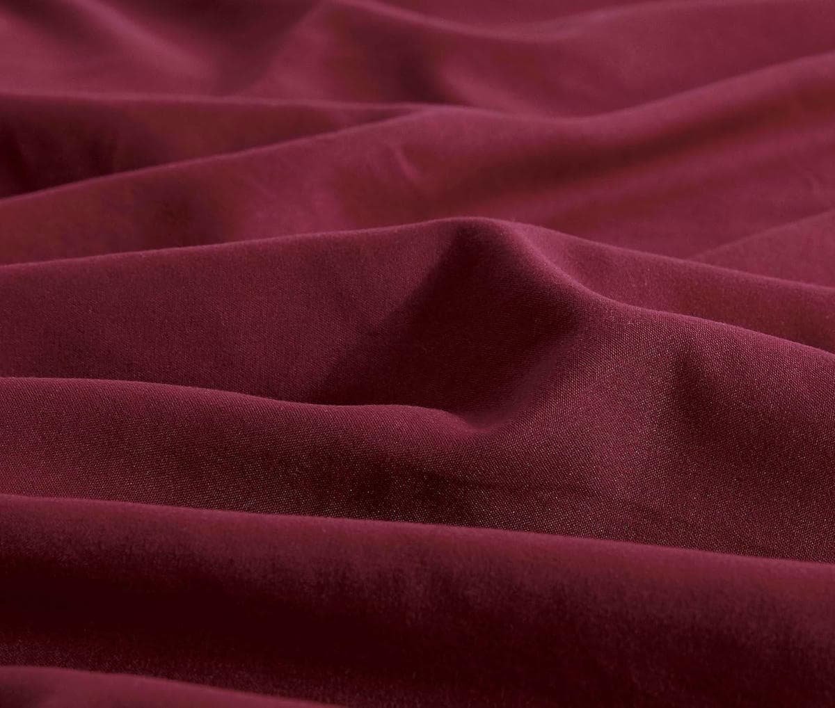 Vintage Washed Microfibre Sheet Set (Burgundy, Double) - V439-BSSTBURGUNDYWM V439 BSSTBURGUNDYWM 218355 06