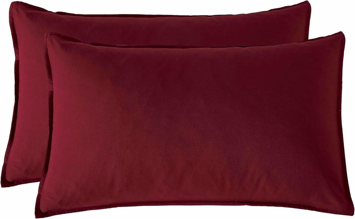 Vintage Washed Microfibre Sheet Set (Burgundy, Double) - V439-BSSTBURGUNDYWM V439 BSSTBURGUNDYWM 218355 08