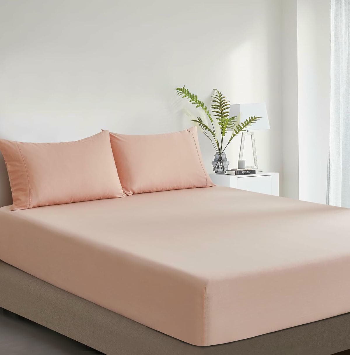 100% Vintage Washed Cotton Fitted Sheet Combo Set – 100% Natural Cotton, Ultra Soft & Breathable – Includes Fitted Sheet & Pillowcases – Machine Washable (Pink, Queen) - V439-CFSETWASHP V439 CFSETWASHP 202507150925 01