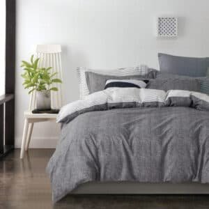 100% Cotton Reversible Quilt Cover Set - Gerry - Queen Size