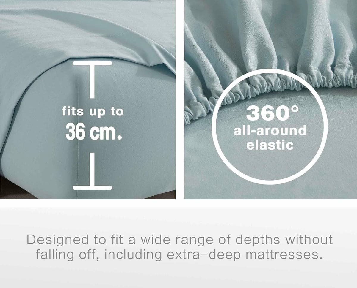 Vintage Washed Microfibre Sheet Set (Blue, Queen) - V439-CSSTBLUEWM V439 CSSTBLUEWM 218350 05