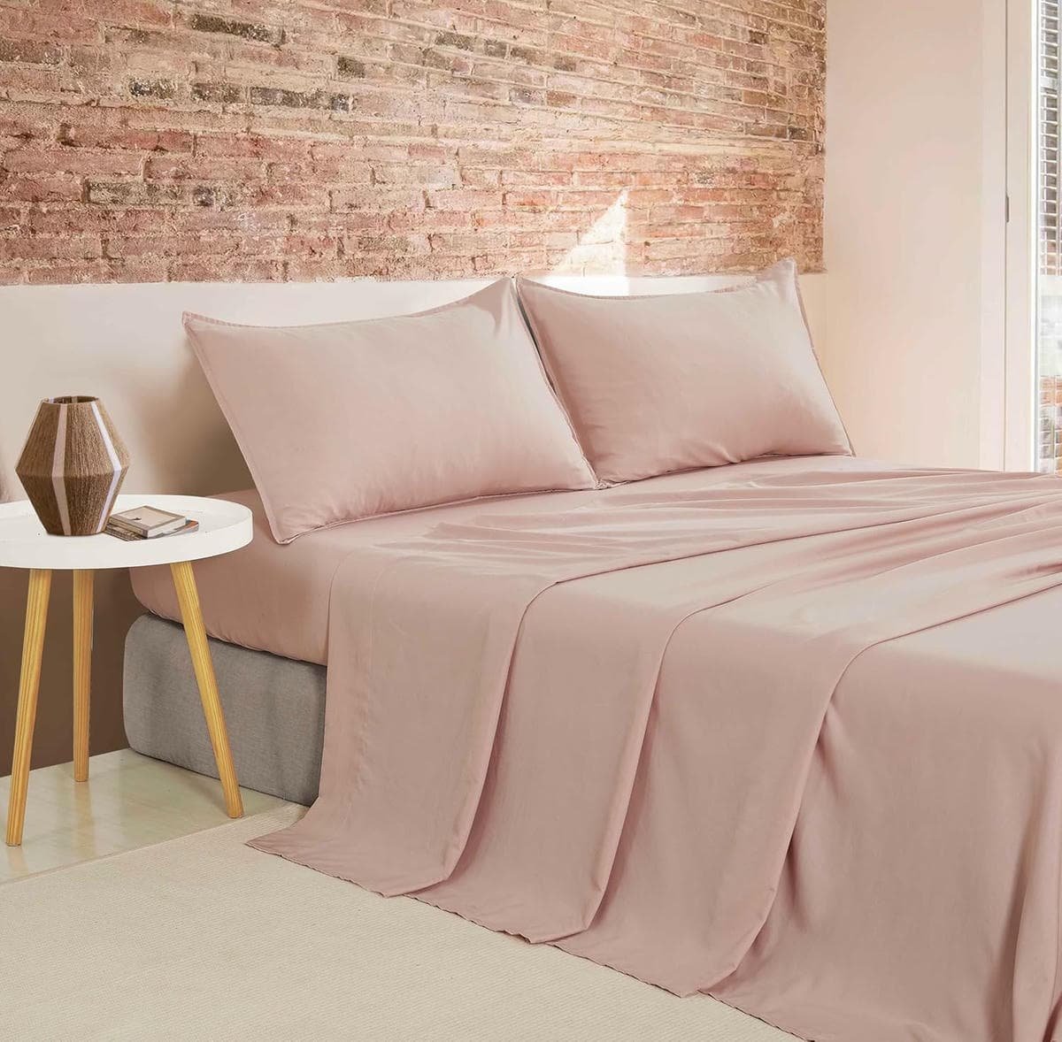 Vintage Washed Microfibre Sheet Set (Pink, Queen) - V439-CSSTPINKWM V439 CSSTPINKWM 218348 00