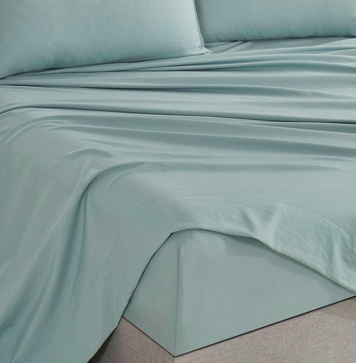 Vintage Washed Microfibre Sheet Set with 2 Pillowcases - Seafoam - Queen - V439-CSSTSEAFOAMWM V439 CSSTSEAFOAMWM 191267 02