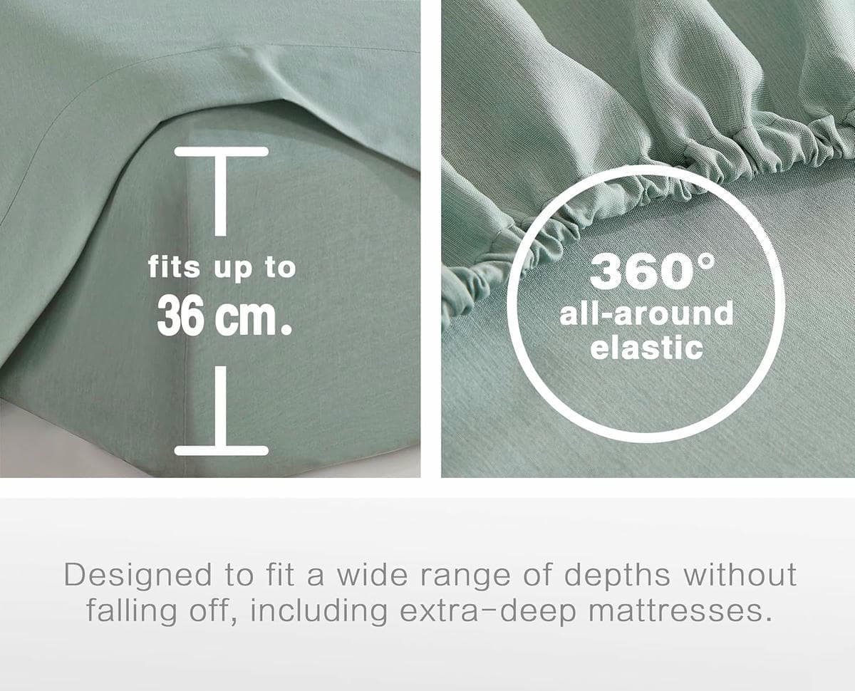 Bamboo Microfibre Sheet Set - Sage Green - King - V439-DSSTBAMPOLYSAGE V439 DSSTBAMPOLYSAGE 210901 05