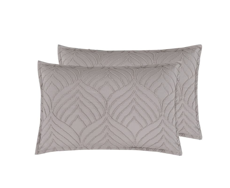 TUFTED MICROFIBRE SUPER SOFT TWIN PACK STANDARD PILLOWCASES-BEIGE - V439-SPCTUFBGCP TUFTED MICROFIBRE SUPER SOFT TWIN PACK STANDARD PILLOWCASES-BEIGE