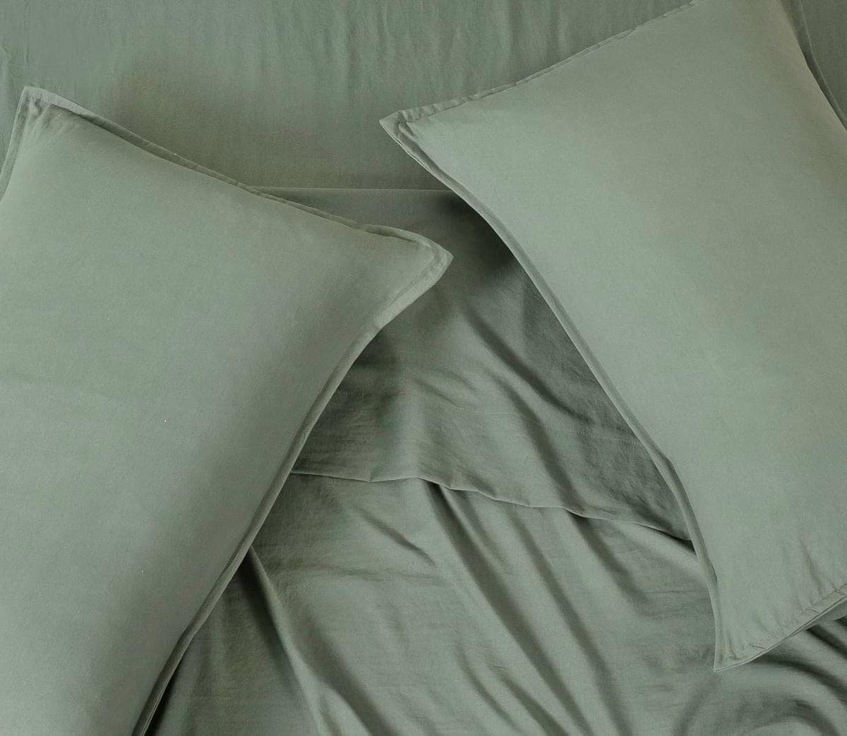 Vintage Washed Microfibre Standard Pillowcases - Set of 2 Luxurious Standard Pillow Covers - Khaki Green - V439-SPKHAKIWM2 V439 SPKHAKIWM2 191054 01