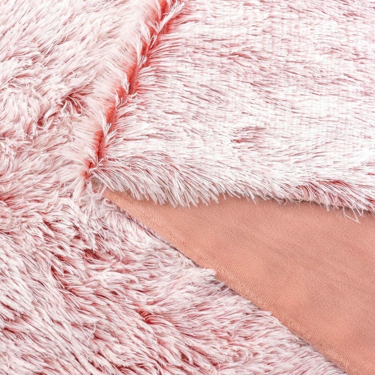Double Sided Fx Fur Shaggy Throw Blanket - Rose - V439-TRSHAGGYROSE V439 TRSHAGGYROSE 191091 04