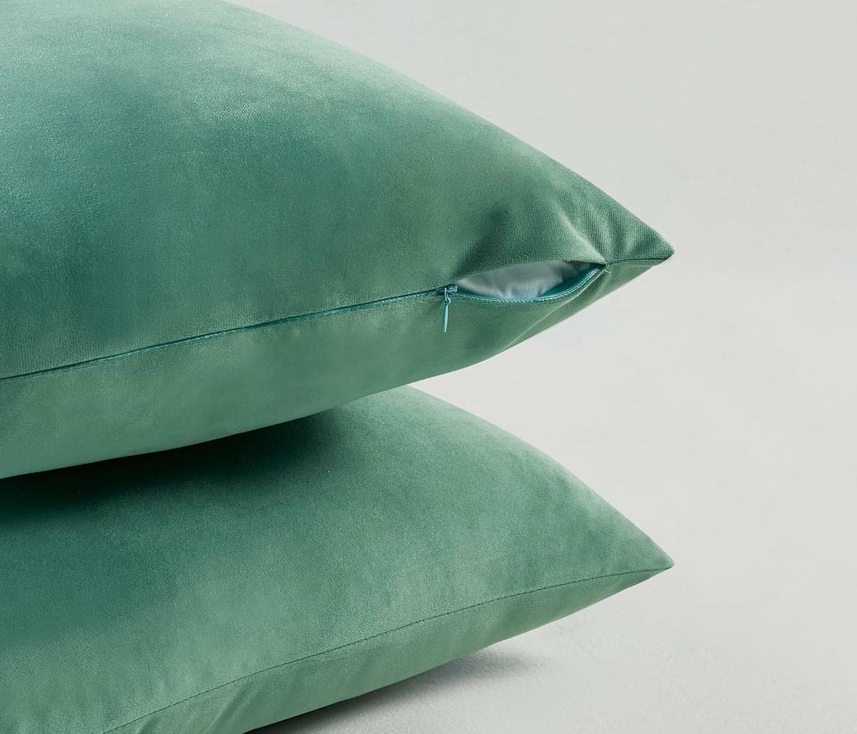Twin-Pack Velvet Cushion Covers - Soft Microfibre Cushion Covers with Hidden Zipper (Sage, 30cm*50cm) - V439-VEL-SAGE-30 V439 VEL SAGE 30 202506190354 02