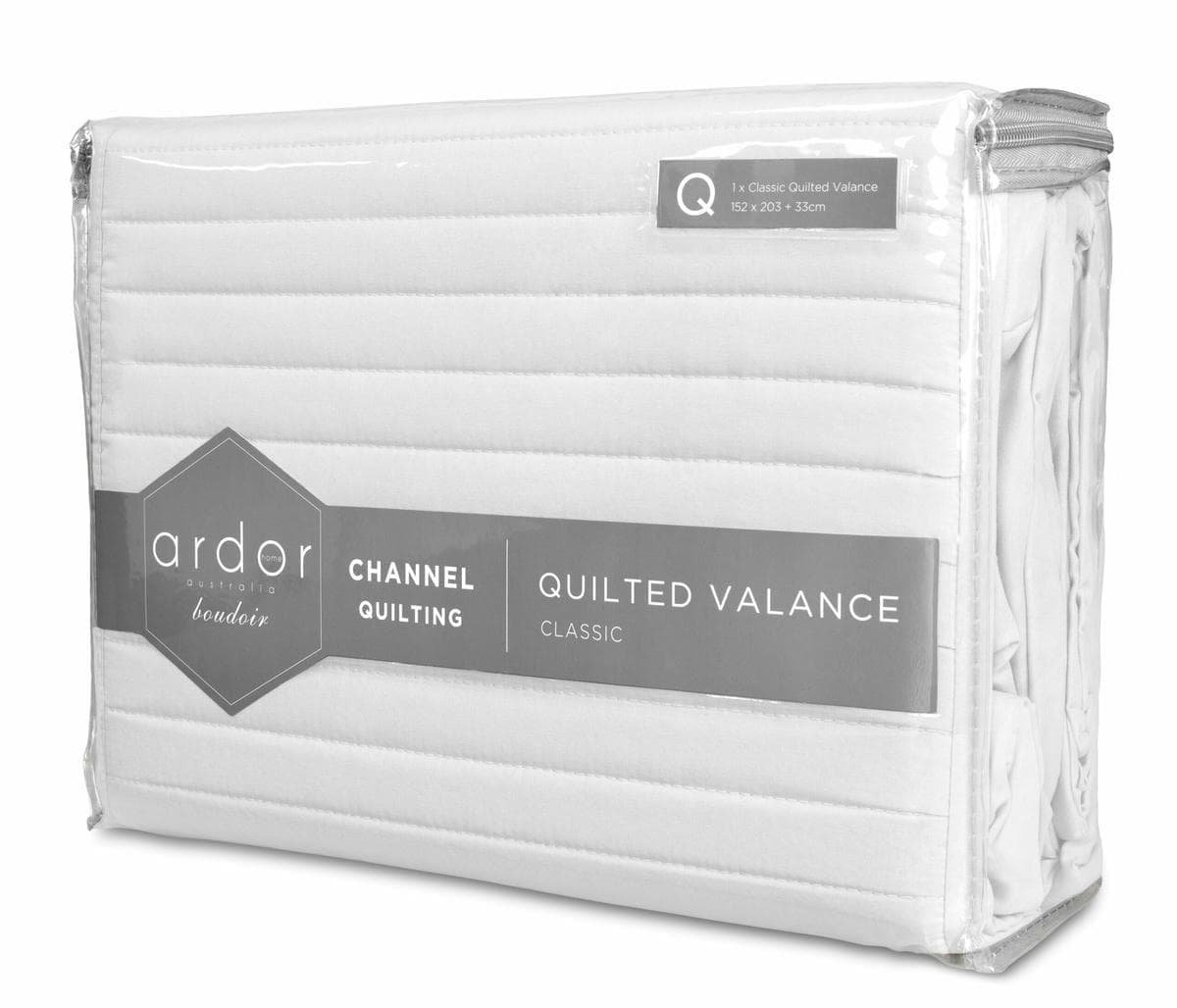 Quilted VALANCE - SINGLE - V441-QV2587WHTSB Quilted VALANCE - SINGLE - Image 2