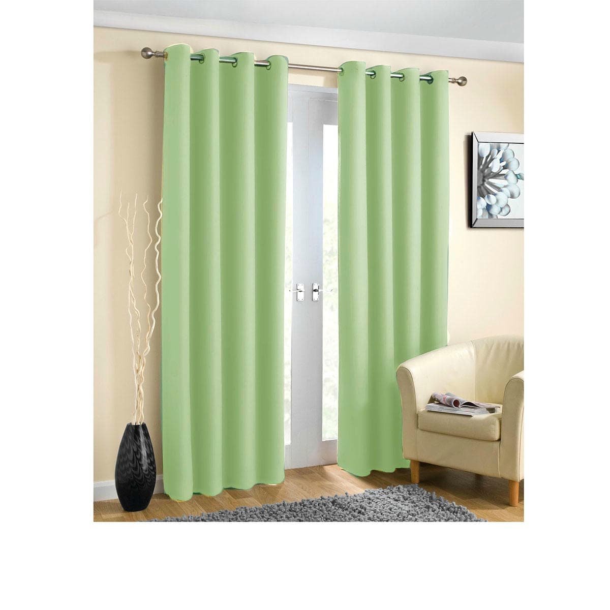 V442 ABR CURTAIN PLAINEYELET SAGE RE 150533 00
