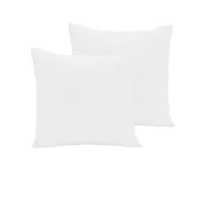Pair of 280TC Polyester Cotton European Pillowcases White