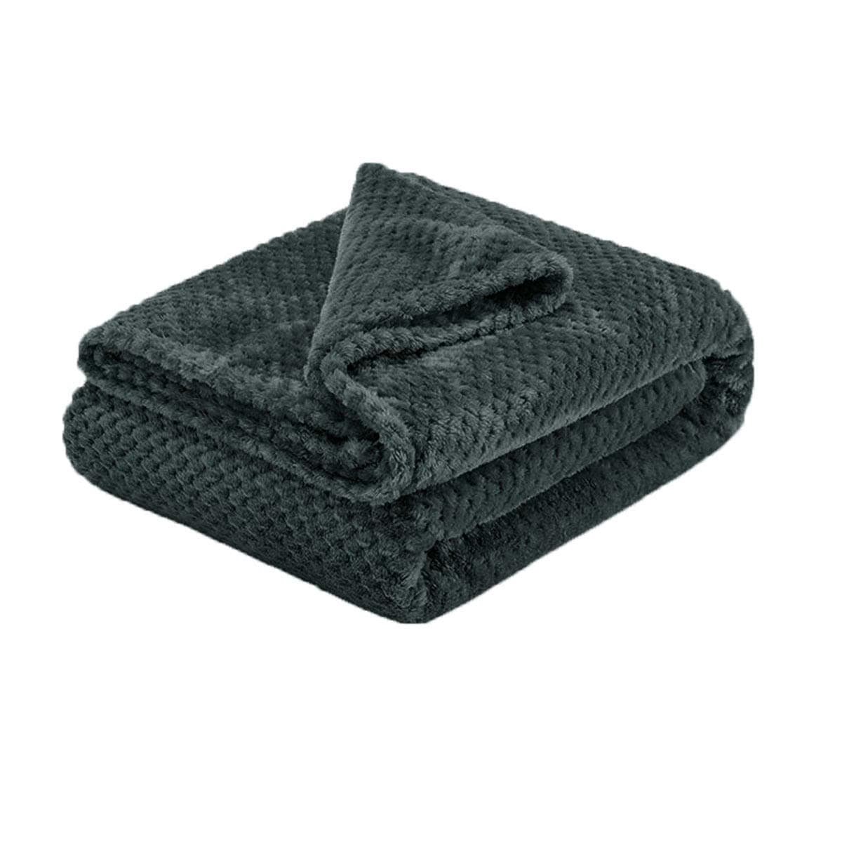 Soft Diamond Fleece Throw Rug/Blanket Charcoal - V442-ABR-THROW-DIAMONDFLEECE200-CHARCOAL-RE Soft Diamond Fleece Throw Rug/Blanket Charcoal