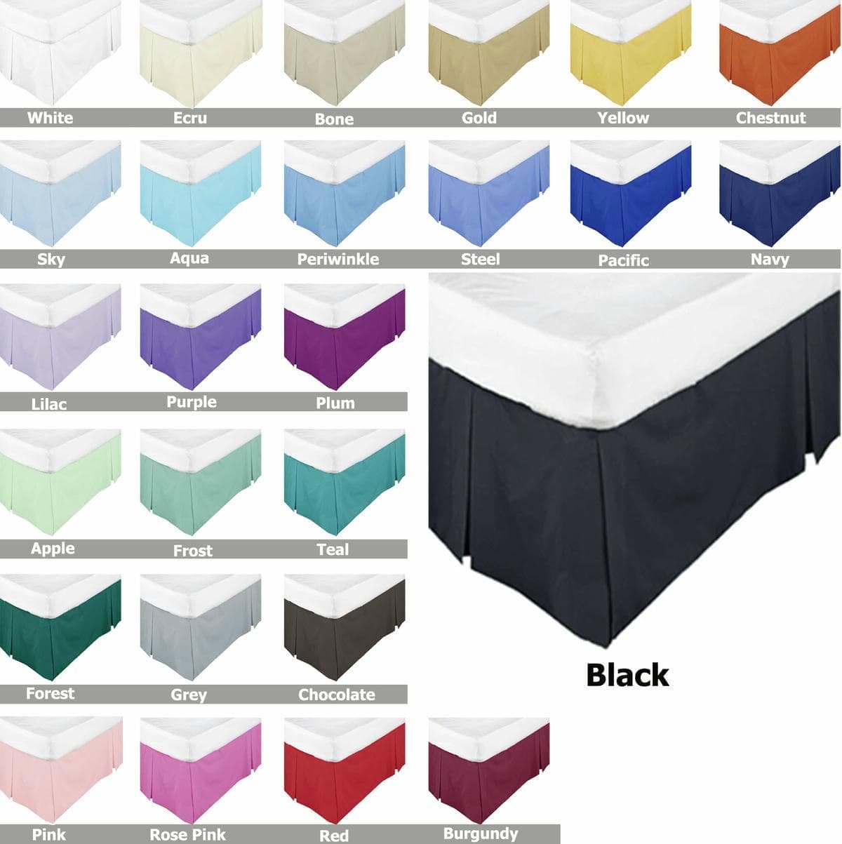 ASSUN Box Pleated Valance Ecru SINGLE - V442-ASU-VALANCE-PLEATED-ECRU-SB ASSUN Box Pleated Valance Ecru SINGLE - Image 2