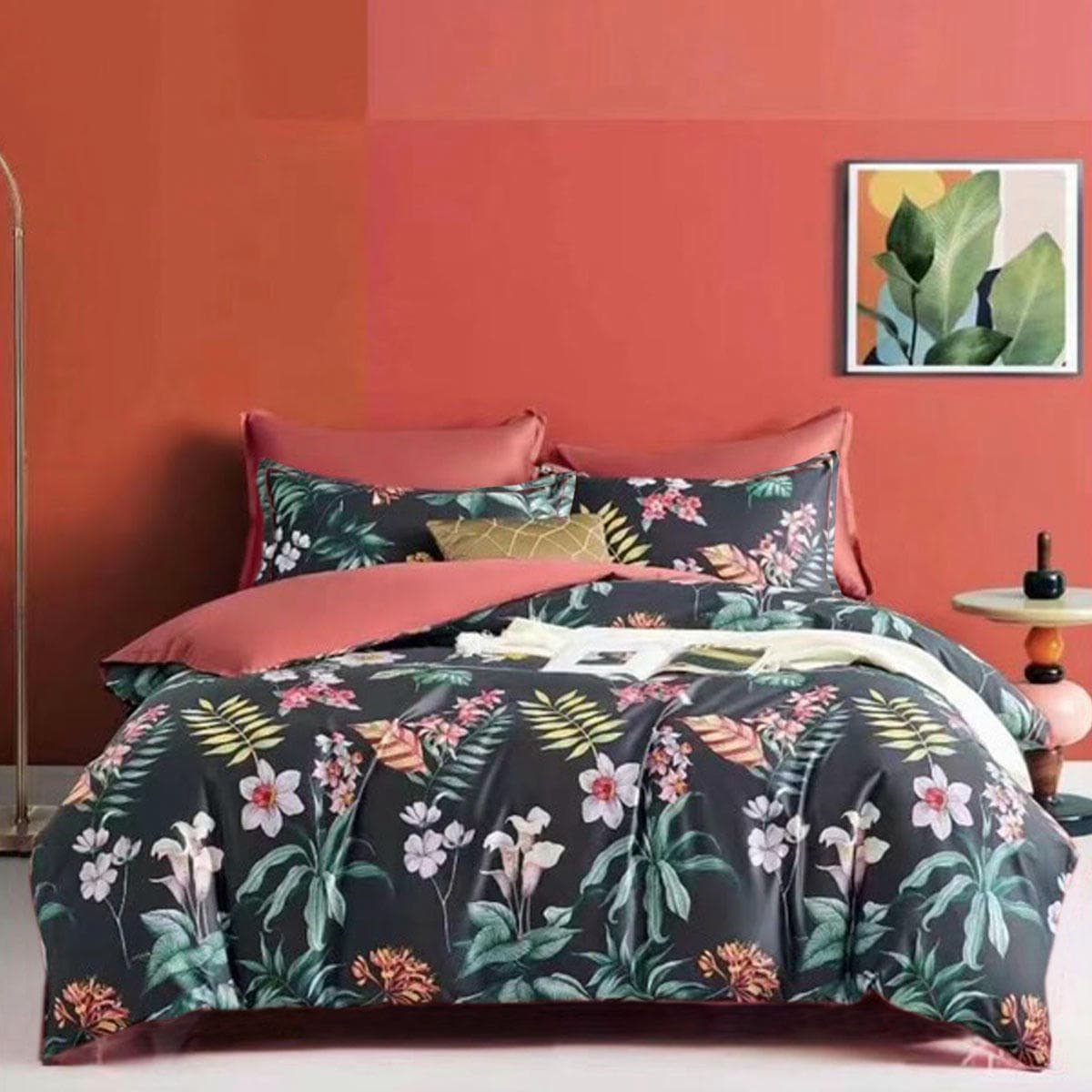 400TC Cotton Sateen Quilt Cover Set Secret Garden King - V442-ATX-QUILTCS-SECRETGARDEN-CHARCOAL-KI 400TC Cotton Sateen Quilt Cover Set Secret Garden King