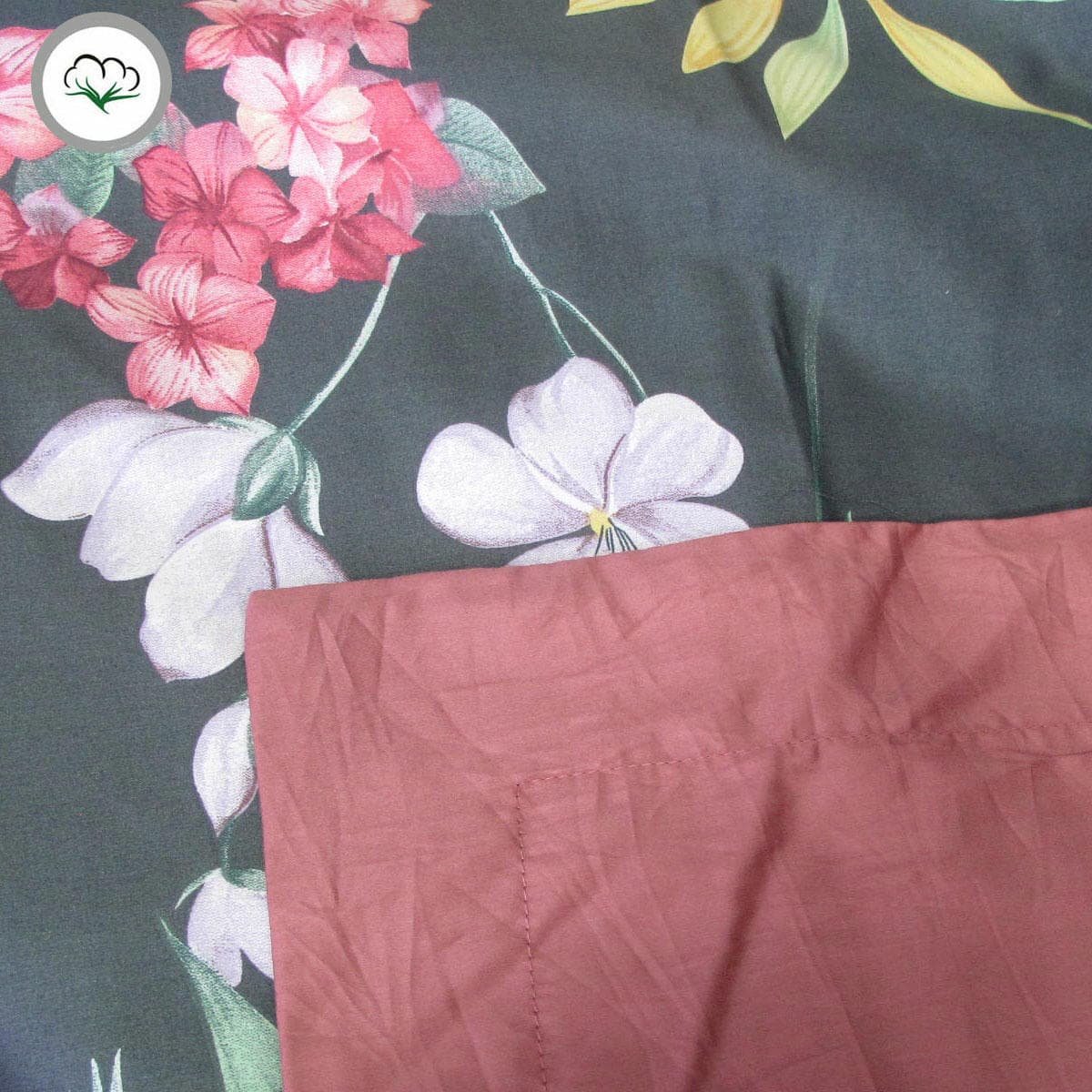 400TC Cotton Sateen Quilt Cover Set Secret Garden King - V442-ATX-QUILTCS-SECRETGARDEN-CHARCOAL-KI 400TC Cotton Sateen Quilt Cover Set Secret Garden King - Image 3