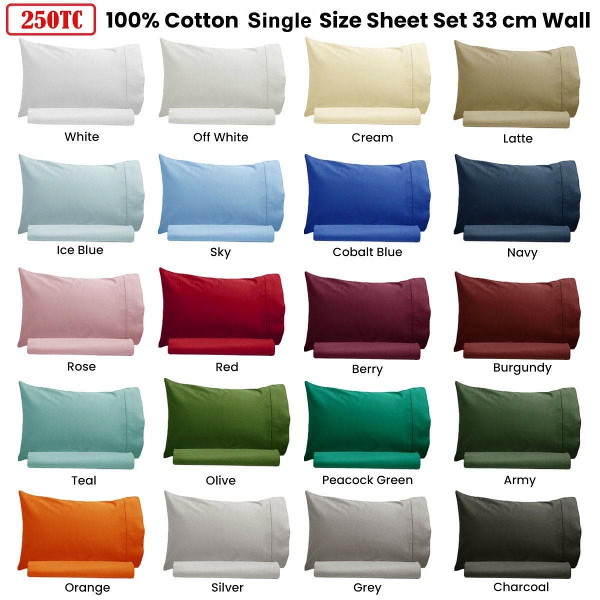 Artex 250TC 100% Cotton Sheet Set Single Sky - V442-ATX-SHEETS-COTTON250TC-SKY-SB V442 ATX SHEETS COTTON250TC SKY SB 202507141157 00