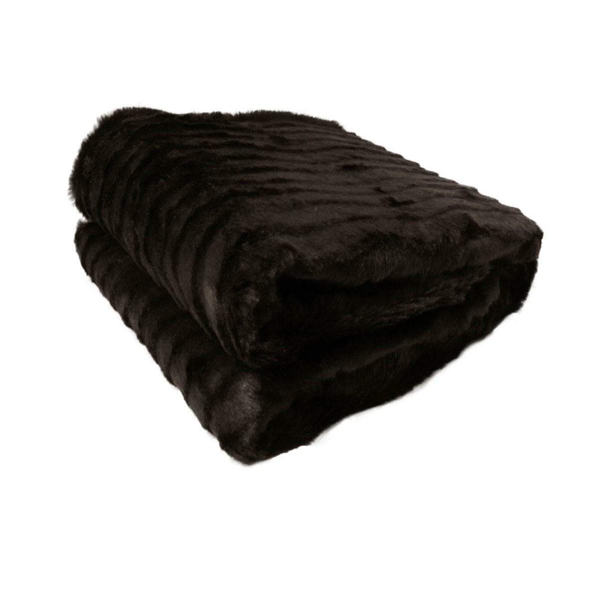 Faux Fur Striped Throw Rug Dark Chocolate - V442-ATX-THROW-21STRIPED-DARKCHOCOLATE-RE Faux Fur Striped Throw Rug Dark Chocolate