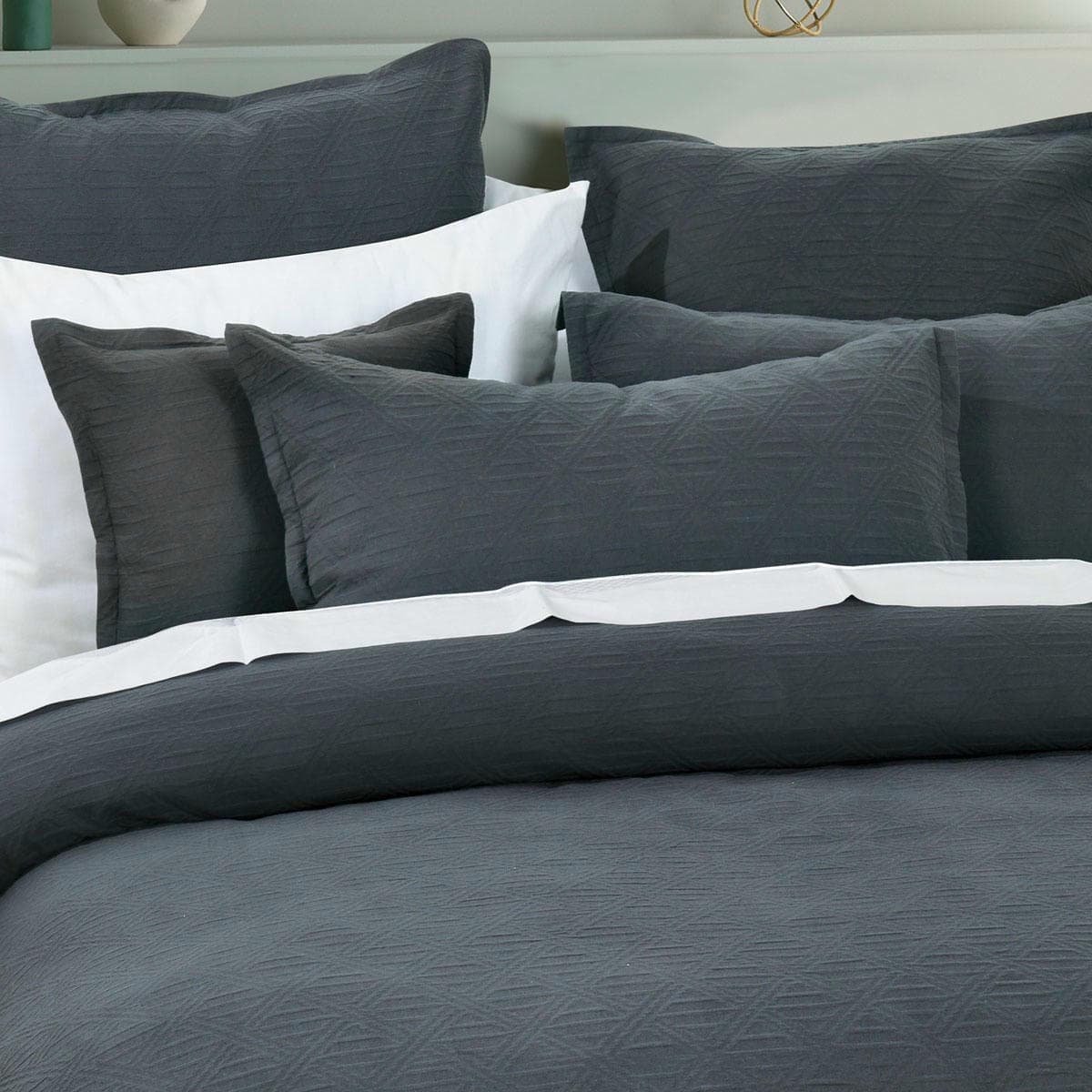 Bianca Hallston Charcoal Pre-Washed Cotton Quilt Cover Set Super King - V442-BCA-QUILTCS-HALLSTON-CHARCOAL-SK V442 BCA QUILTCS HALLSTON CHARCOAL SK 202505231021 02