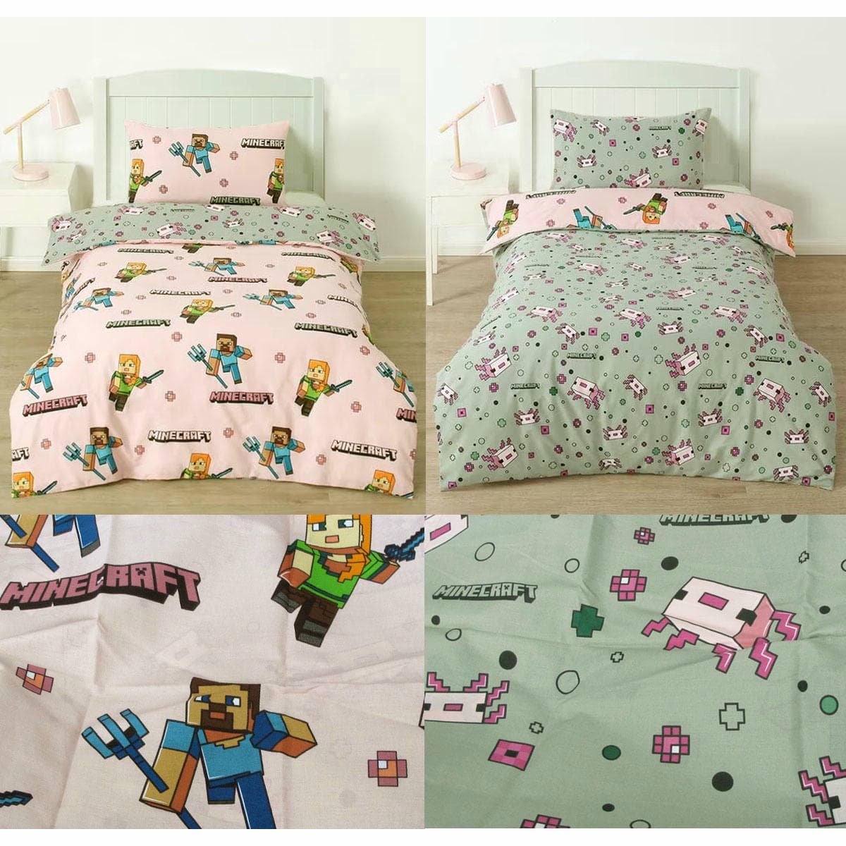 V442 CAP QUILTCS MINECRAFT PINKGREY SB 183886 00
