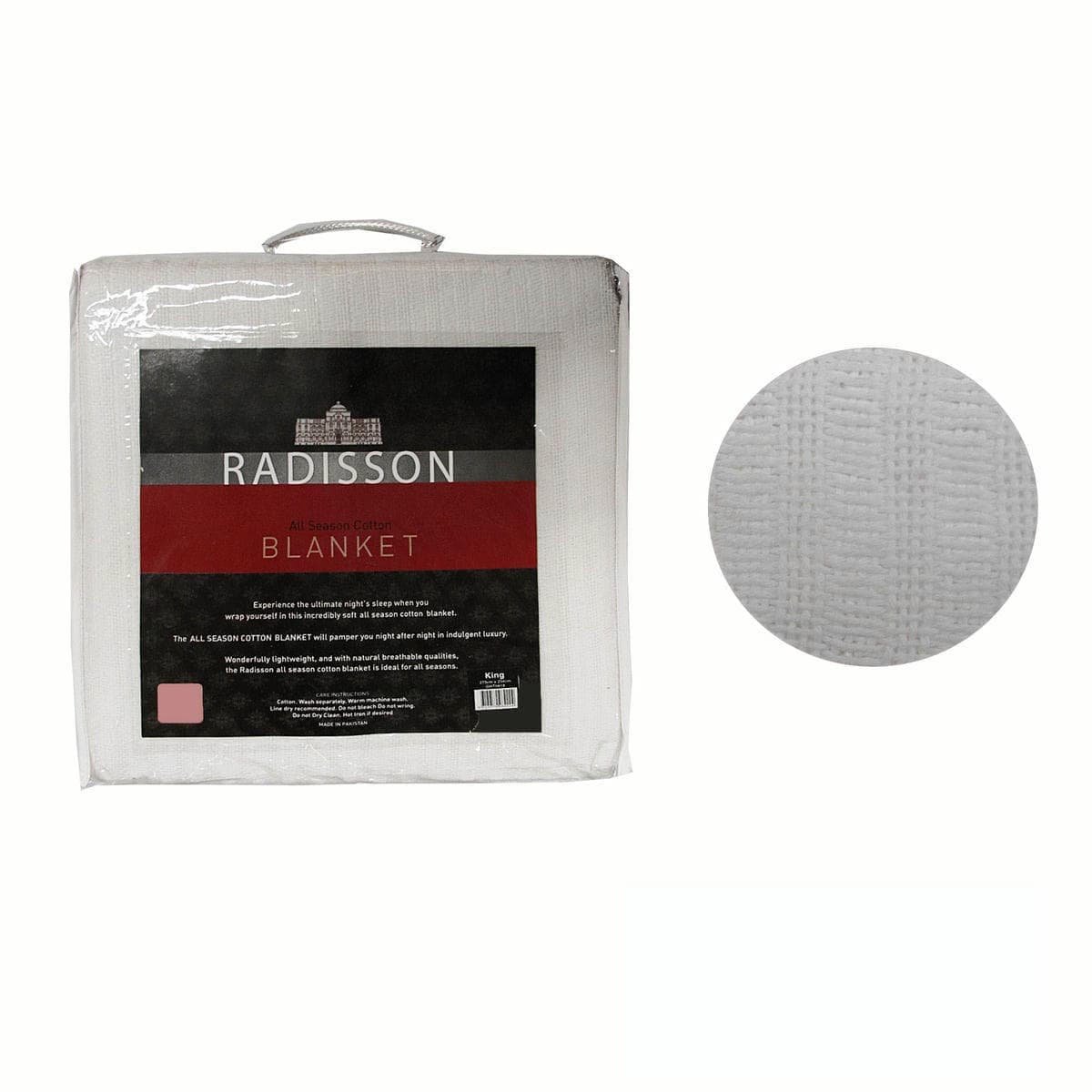 Radisson All Season Cotton Blanket White QUEEN - V442-GHT-BLANKET-RADISSONCOTTON-WHITE-QS Radisson All Season Cotton Blanket White QUEEN
