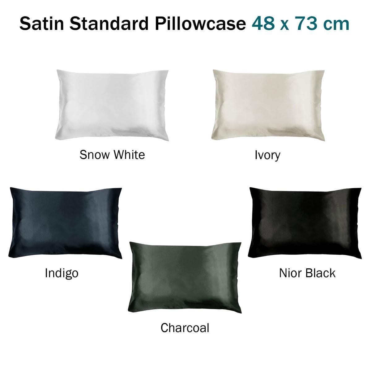 Invitation Satin Standard Pillowcase Charcoal - V442-GNA-PILLOWC-SATIN-CHARCOAL-ST Invitation Satin Standard Pillowcase Charcoal - Image 2