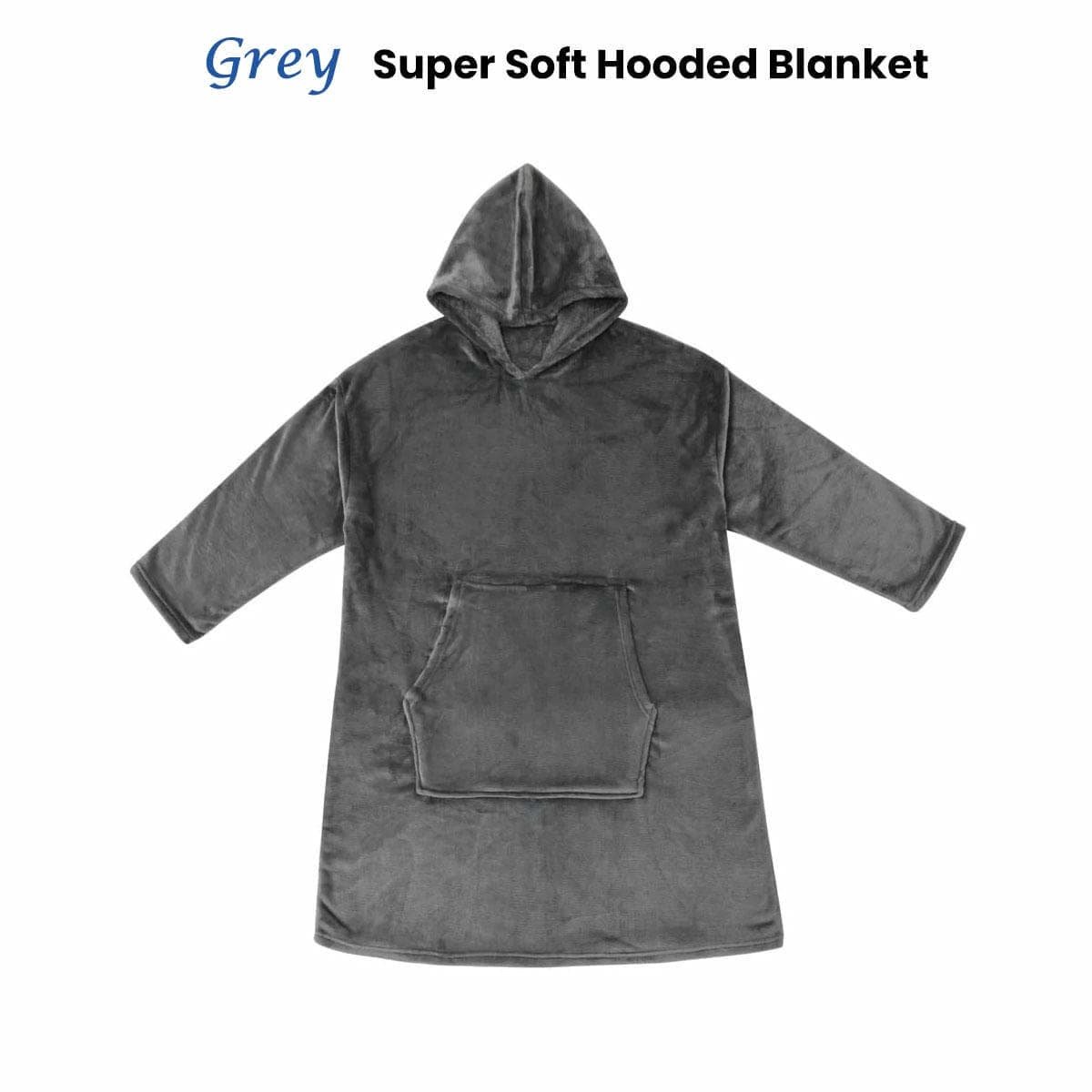 Accessorize Grey Super Soft Hooded Blanket Small/Medium - V442-HIN-BLANKET-HOODIE-GREY-S V442 HIN BLANKET HOODIE GREY S 190623 01
