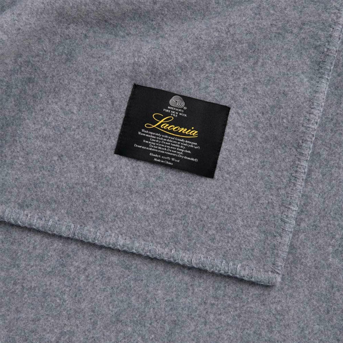 Laconia 400GSM Premium Australian Pure Wool Blanket Grey Super King - V442-HIN-BLANKET-LACONIAWOOL-GREY-SK V442 HIN BLANKET LACONIAWOOL GREY SK 190618 03