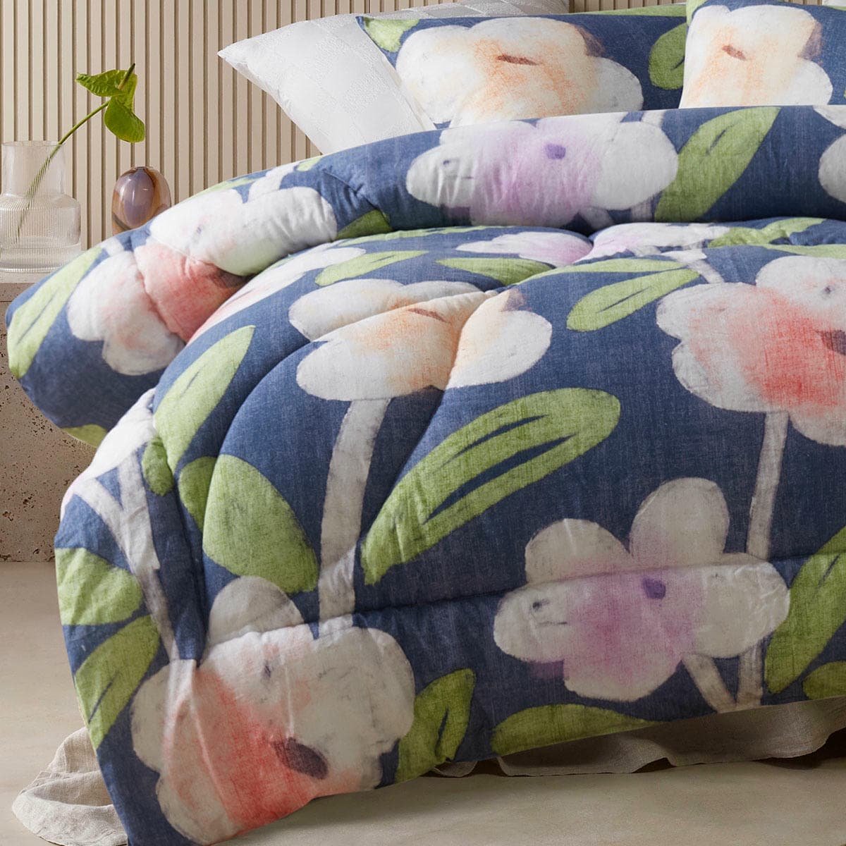 Accessorize Bella Blue Floral 3 Piece Comforter Set Queen - V442-HIN-COMFORTER-BELLA-BLUE-QS V442 HIN COMFORTER BELLA BLUE QS 202502280852 02