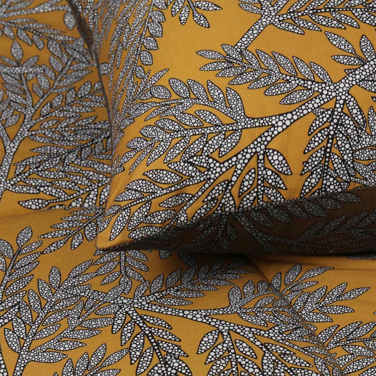 Accessorize Clove Washed Cotton Printed Reversible Comforter Set Queen - V442-HIN-COMFORTER-COTTONCLOVE-MUSTARD-QS Accessorize Clove Washed Cotton Printed Reversible Comforter Set Queen - Image 5